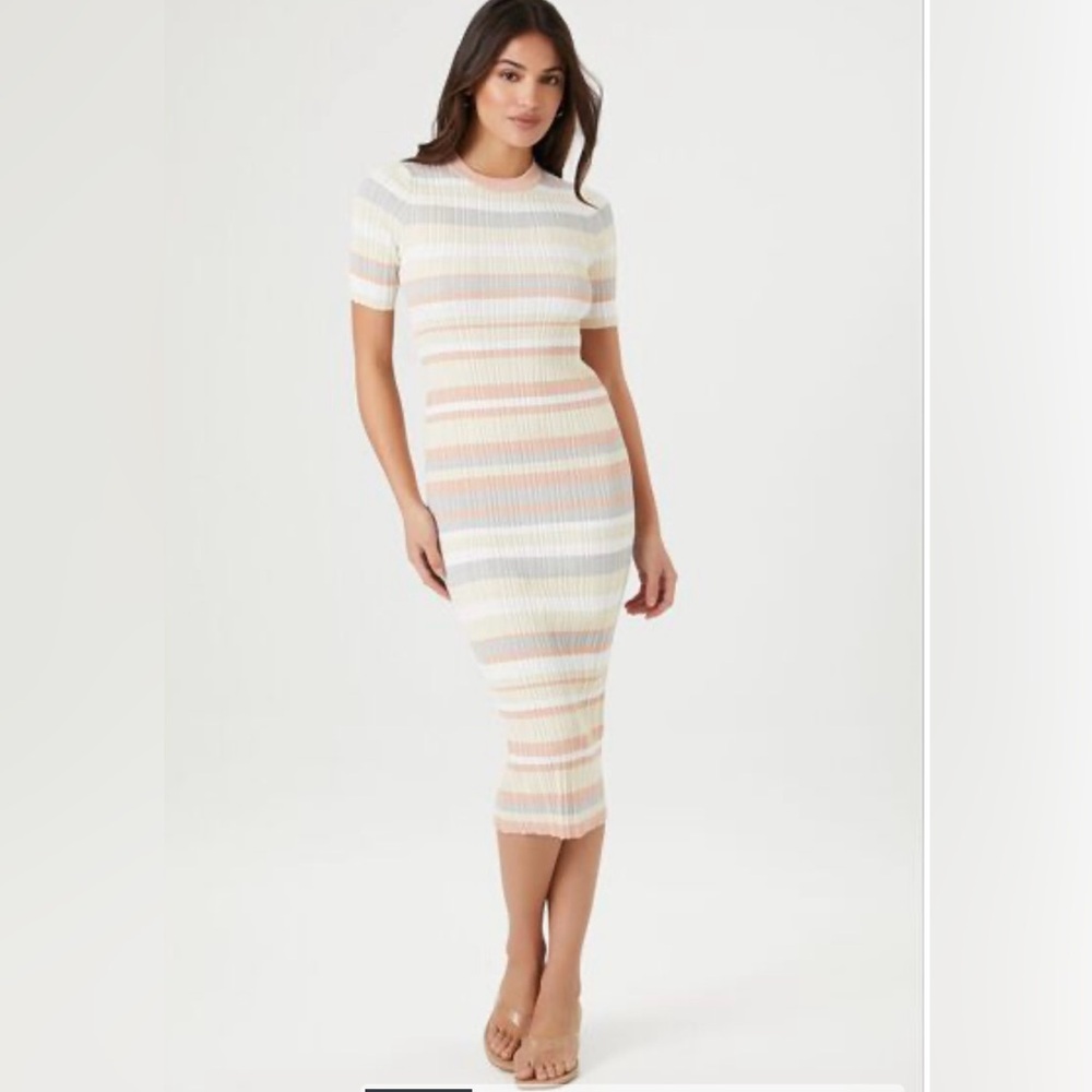 Forever21 Striped Bodycon Midi Dress